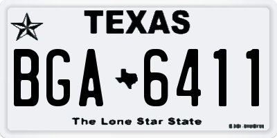 TX license plate BGA6411