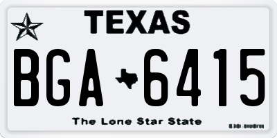 TX license plate BGA6415