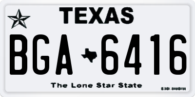 TX license plate BGA6416