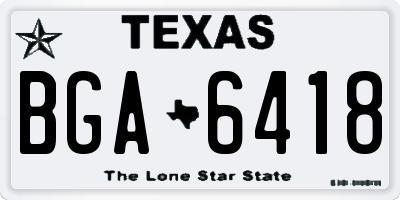 TX license plate BGA6418