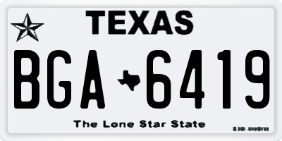 TX license plate BGA6419