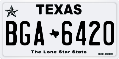 TX license plate BGA6420