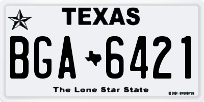 TX license plate BGA6421