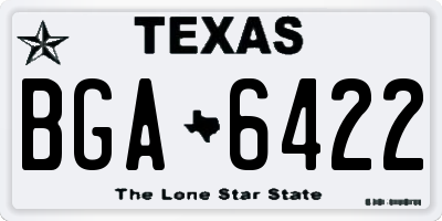 TX license plate BGA6422