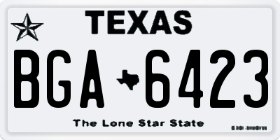 TX license plate BGA6423