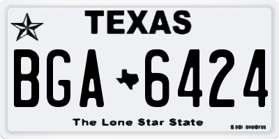 TX license plate BGA6424