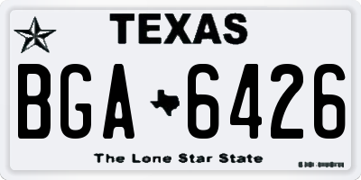 TX license plate BGA6426