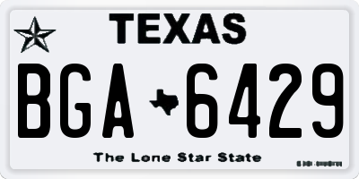 TX license plate BGA6429