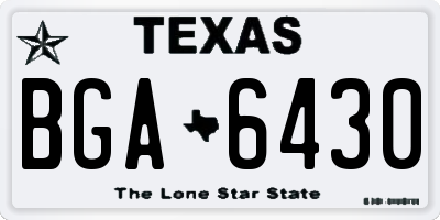 TX license plate BGA6430