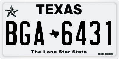 TX license plate BGA6431