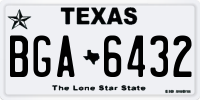 TX license plate BGA6432