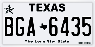 TX license plate BGA6435