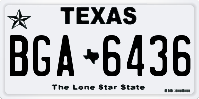TX license plate BGA6436