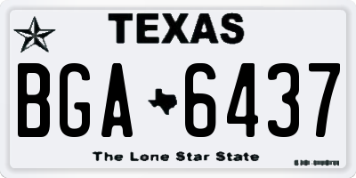 TX license plate BGA6437
