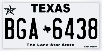 TX license plate BGA6438