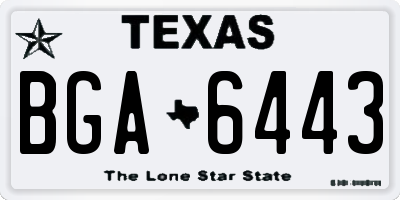 TX license plate BGA6443