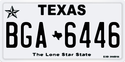 TX license plate BGA6446