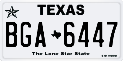 TX license plate BGA6447