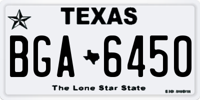 TX license plate BGA6450