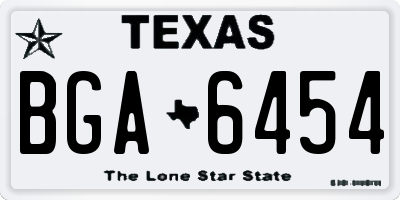 TX license plate BGA6454