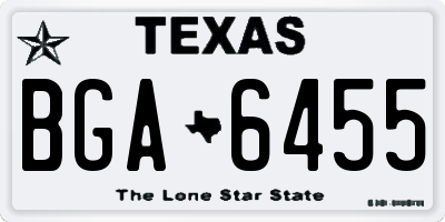 TX license plate BGA6455