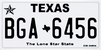 TX license plate BGA6456
