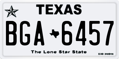 TX license plate BGA6457