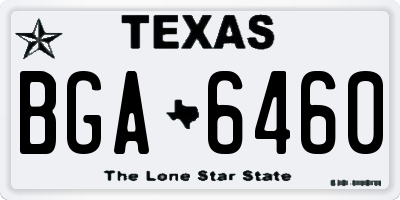 TX license plate BGA6460