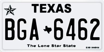 TX license plate BGA6462