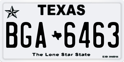 TX license plate BGA6463