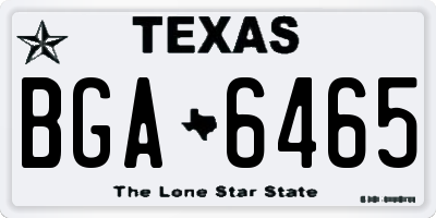 TX license plate BGA6465