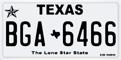 TX license plate BGA6466