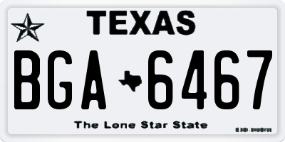 TX license plate BGA6467