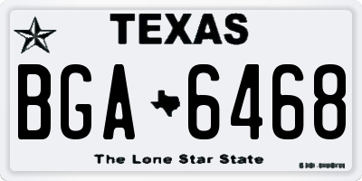 TX license plate BGA6468