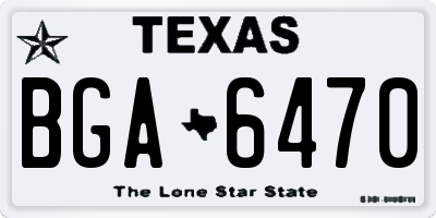 TX license plate BGA6470