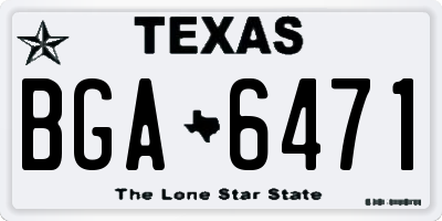 TX license plate BGA6471
