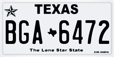 TX license plate BGA6472