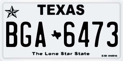 TX license plate BGA6473