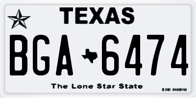 TX license plate BGA6474