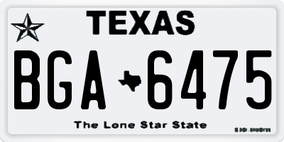 TX license plate BGA6475