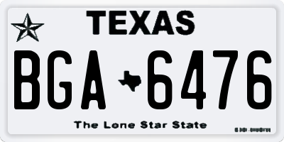 TX license plate BGA6476