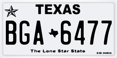 TX license plate BGA6477