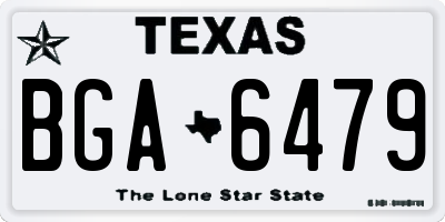 TX license plate BGA6479