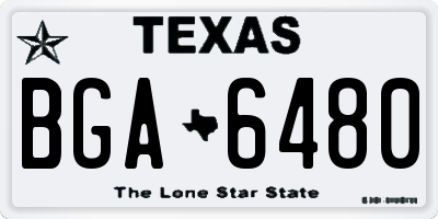 TX license plate BGA6480