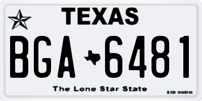 TX license plate BGA6481