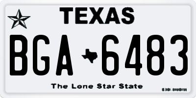 TX license plate BGA6483