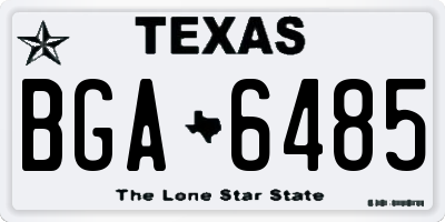 TX license plate BGA6485