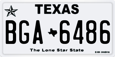 TX license plate BGA6486