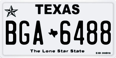 TX license plate BGA6488