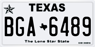 TX license plate BGA6489